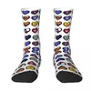 Men's Socks USA State Flags Hearts Amerivision Logo American Song Contest Stockings All Season Long For Unisex Christmas Gifts