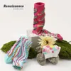 Chaussettes pour femmes Renaissance boîte cadeau chaussettes à la mode chaussettes de couleurs fraîches et contrastées printemps et été chaussettes en coton tube moyen en relief pour femmes femmes