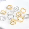 Band Rings 10/20 pcs/lot mode en acier inoxydable réglable ouverture anneau pour femmes hommes mélange Style coeur serpent fleur bijoux pas de décoloration L240305