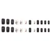 False Nails Wearable Manicure French Fake Detachable Faux Fingernails Square Head Nail Tips Medium Length Full Cover Women