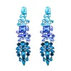 Boucles d'oreilles pendantes pour femmes, Design de personnalité, luxe, brillant, Long cristal strass, accessoires de bijoux de déclaration exagéré, 2024