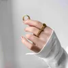Anéis de banda manchar livre ouro cor chapeamento corrente ela anel para unisex vintage gótico robusto midi anel de dedo antigo acessório de jóias l240305