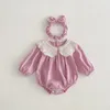 Abiti da ragazza 2024 Neonate Bellissimo vestito di cotone / Pagliaccetto Arco Copricapo Sorella Indossare Colletto di pizzo dolce Compleanno Abiti da principessa Bambini Vestido