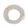Collana Daihe Fashion popolare Hip Hop con diamanti intarsiati in oro e argento con catena quadrata ad artiglio e strass
