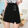 Skirt Black Pencil Skirts Women Zipper Big Pin Design High Waist Mini Skirt ALine Casual Korean Summer Skirts Streetwear N171