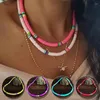 Halsband, böhmische bunte Ton-Halskette, Damen, verstellbar, weicher Keramik-Kragen, Boho-Schmuck, modisches Geschenk