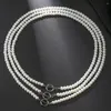 Koker 2024 Fashion Imitation Pearl Bead for Women OT Buckle olika storlekskedjor smycken på halsen