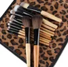 12Pcsset Professionnel Bambou Poignée Pinceaux De Maquillage Kabuki Poudre Fondation Fard À Lèvres Pinceaux Cosmétiques Outils De Maquillage avec Leopar7344930