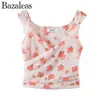 Réservoirs pour femmes 2024 Bazaleas Store Y2K Slim Camisole élastique col en V gilet Camis rose FloraL