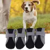 Vestuário para cães pequenos sapatos malha caminhadas botas protetor 4pcs respirável ajustável antiderrapante para corrida ao ar livre caminhada verão