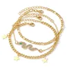 Anklets IPARAM Trendy Gold Color Chain Anklet For Women Crystal Snake Pentagram Pendant Bohemia Set Fashion Jewelry Gifts