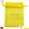 Décoration de fête 100pcs 7x9 cm Organza Sheer Gaze Bijoux Sacs Emballage Dable Cadeau de mariage Sachet 5Zsh3123489823 Drop Livraison Accueil GA Dhdcm