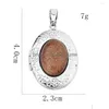 Pendant Necklaces Geometric Memory Frame Charms Fashion Inlay Gemstone Oval Openable Po Necklace Accessories Diy Jewelry Making Drop Dhpeq