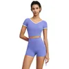 Andere Bekleidung Neues, kontrastierendes, hautfarbenes, hochelastisches Sport-BH-Dessous-Yoga-Anzug-Set, zweiteiliges Lauf-, Fitness- und Sport-Set