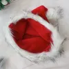 Bérets Adulte Peluche Chapeau De Père Noël Confortable Traditionnel Rouge Et Blanc Pour Cosplay