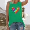 Women's Tanks Colorful Love Hearts 3D Print Tank Top Women O-Neck Harajuku Summer Sleeveless Vest Off Shoulder Camisole Female Clothes