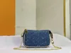 MINI POCHETTE ACCESSOIRES Designer Denim bag Vintage Women's CLUTCH Evening Shoulder Handbag Wrist Cross Body Bag Pouch Chain Wallet Coin Purse WYG