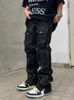 الجينز الجينز جديد عصري كبير كبيرة من الشعراء رجال الجينز سراويل البضائع شارع التزلج مصمم أزياء skateboard spliced ​​الشق الكامل leng جينز جينز Z0315