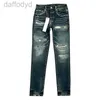 Jeans da uomo Designer jeans uomo donna pantaloni viola ksubi High Street Viola Retro Vernice Spot Piedi sottili Micro elastico Hip-hop Foro cerniera p Y6S7 # 240305