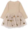 Clothing Sets 2024 Konges Baby Strawberry Sweaters Cardigan Outwear Brand Child Girls Long Sleeve Princess Dress Lace Skirts Winter Kids
