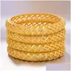 Bangle Annayoyo 4pcs / lot 24k Dubai Inde Ethiopien Gold Rempli Couleur Bracelets pour Femmes Filles Party Bijoux Bracelet Cadeaux1 Drop Deli Dhls8