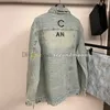 Letters geborduurde jas Dames Vintage denim jassen Designer lange mouw bovenkleding Jean jas