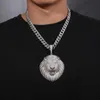 Bijoux hip hop sterling sier vvs d couleur Moisanite diamant grand lion pendant blanc collier de charme plaqué or plaqué