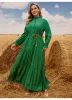 Elbiseler Sonbahar Hepburn Tarz Yeşil Kadınlar Uzun Kollu Maksi Elbise Bahar Kadın Artı Boyut 2XL5XL DECROATION DEĞERLEME BAYSEL GİBİ