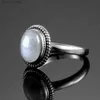 Bandringen 925 Sterling Zilveren Ring 8x10MM Ovaal Natuurlijke Maansteen Vintage Ringen Hoge Kwaliteit Mode Dames Fijne Sieraden L240305