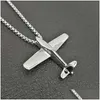 Hangertjes kettingen Mode Hiphop Roestvrij staal Verguld Vliegtuig Persoonlijkheid Casual Ketting Rock Feestsieraden Voor Mannen Drop D Dhvic