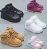 Детская обувь Forces 1 Shadow Children Shoe One Little Pale Ivory Pink кроссовки Tropical Twist Triple White Black Purple Детские кроссовки для малышей