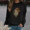 T-Shirt Kadın Tshirt Sevimli Baykuş 3D Baskı Uzun Kollu Moda Sıradan Pullover Sonbahar Kış Günlük Harajuku Büyük boyutlu Üstler Giyim