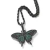 Collier papillon plaqué or 18 carats, collier en argent Sterling 925 Vvs1 pour femmes, bijoux de destin, pendentif Moissanite, or Rose, bleu, vert, noir, cadeau pour fille