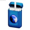 Briquets 2022 Nouvelle boîte à cigares lumineuse 2 en 1 avec 20 lampes à cigares de chargement USB coupe-vent et étanche à la pluie boîte à cigares cadeau Q240305