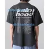 Saint Branded Hood kortärmad t-shirt amerikansk high street tvättade gamla lösa vintage 3toi