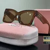 新しい女性Miui Miao Designer Sunglasses Cat Eye Square Frameパーソナライズされたファッション男性サングラス女性のための高い美的価値6051