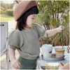 Tshirts Cute Child Knitted T Shirts Soor Ploom Brand Shorts Sleeve Girls Sweaters Tee Hollow Out Summer Girl Top Clothes 230601 Drop Dhmke
