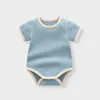 Rompertjes 0-24M Baby Romper 2024 Lente Zomer Jongen Meisje Kleding Korte Mouwen Een Stuk Driehoek jumpsuit Zachte Katoenen Doek