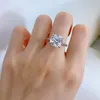 2024 Top vente de bijoux de luxe anneaux de mariage faits à la main réel 100% 925 en argent Sterling forme de coussin 10*10MM blanc Moissanite diamant pierres précieuses fête femmes bague de mariée