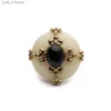 Band Rings JBJD White Vintage Agate Design Party Ring L240305