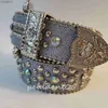 Riemen Designer Riemen Heren designer riem Dames Glanzende riem op Blauw wit veelkleurige bling Strass Als Geschenk 240305