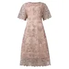 Dress Autumn New Season Women's Dress Fashion Splice Embroidered Lace Slim Fit Cocktail Dress Casual and Elegant Women's Dress