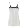 Casual Dresses 2024 Lace White Woman Backless Slip Mini Dress Women Sleeveless Sexy Short Daring Bodycon Night Party