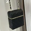Caixa de saco de cosméticos das mulheres caso de ouro ghw crossbody sacos de ombro clássico acolchoado vaidade fúcsia preto com sacos de espelho