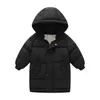 다운 코트 겨울 자켓 키즈 소년 후드 파카 두꺼운 따뜻한 따뜻한 어린이 옷 여자