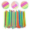 Gobelets jetables pailles 300 pièces cuillère paille Smoothie une fois en plastique boire tuyau d'aspiration Cucharas Para Postres