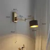 Lâmpada de parede iwhd interruptor de corrente led luminárias de parede arandela esquerda direita girar para cima e para baixo quarto ao lado da lâmpada de madeira moderna wandlamp