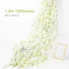 Högkvalitativ 180 cm Artificial Sakura Flowers Vine Wedding Garden Rose Arch Home Party Decoration Christmas Bridal Fake Silk Scrapbook Plants