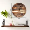 Wandklokken Oud Houten Plank Bruin Stil Thuis Cafe Kantoor Decor Voor Keuken Kunst Groot 25cm