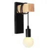 Lâmpada de parede retro industrial ferro madeira fio e27 moderno nordic interior arandela luminária para decoração casa interruptor cabeceira luz parede